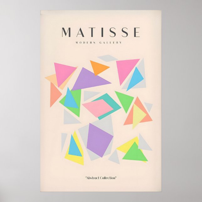 Matisse konsttryck - Färgglada geometriska triangl Poster (Framsidan)