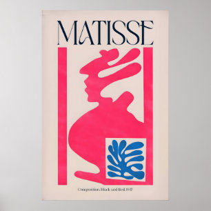 Matisse konsttryck komposition rosa blå abstrakt poster