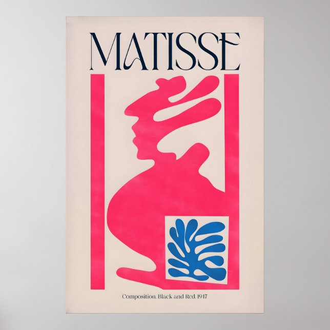 Matisse konsttryck komposition rosa blå abstrakt poster (Framsidan)