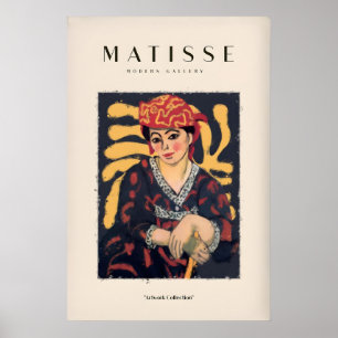Matisse konsttryck - Kvinna i mönstrad klänning me Poster