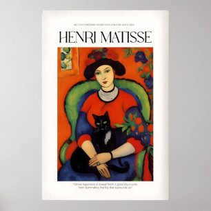 Matisse konsttryck - Kvinna med svart katt interiö Poster
