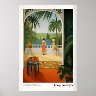 Matisse konsttryck - Kvinna på balkong med havsuts Poster