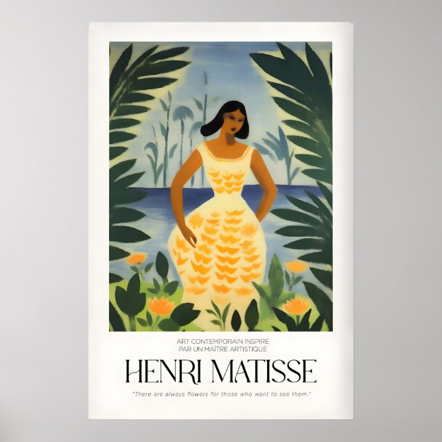 Matisse konsttryck - Kvinna Tropiska blad konst Poster (Framsidan)