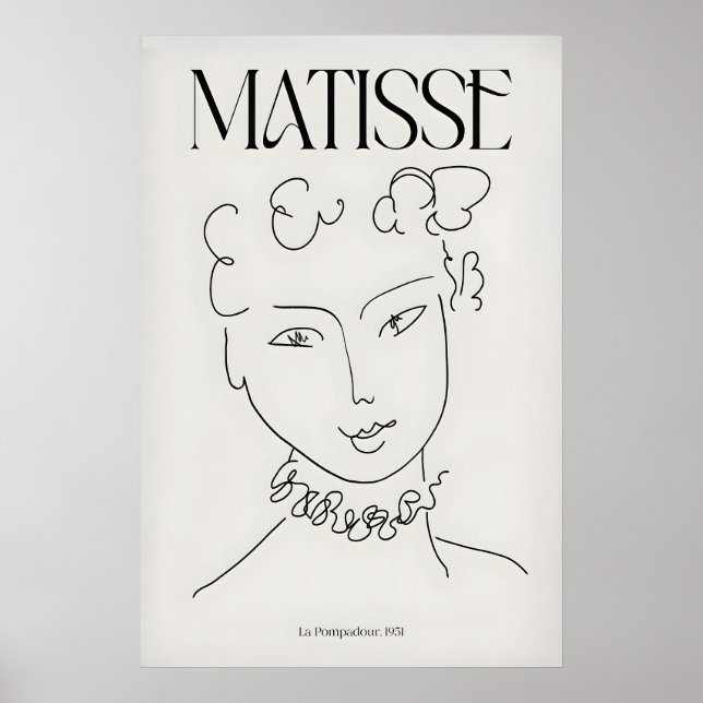 Matisse konsttryck La Pompadour951 Minimalistisk l Poster (Framsidan)