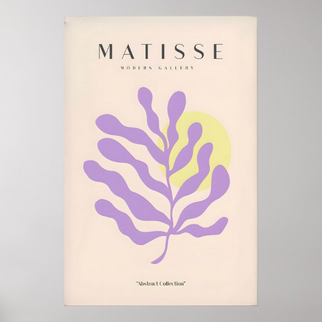 Matisse konsttryck - Lila botanisk abstrakt Poster (Framsidan)
