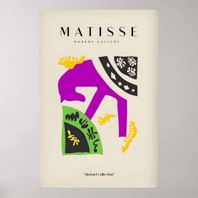 Matisse konsttryck - Lila häst Abstrakt figur Poster (Framsidan)