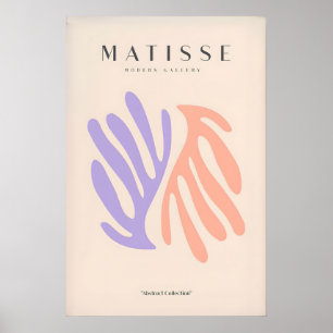Matisse konsttryck - Lila Persika Abstrakt Löv Poster