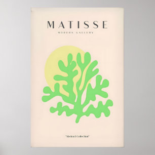 Matisse konsttryck - Limegrön korall abstrakt sol Poster