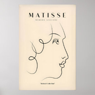Matisse konsttryck - Linjekonst av en damprofil Poster