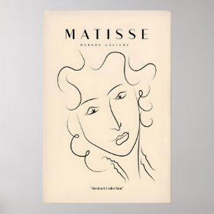 Matisse konsttryck - Linjekonst Damernas ansikte m Poster