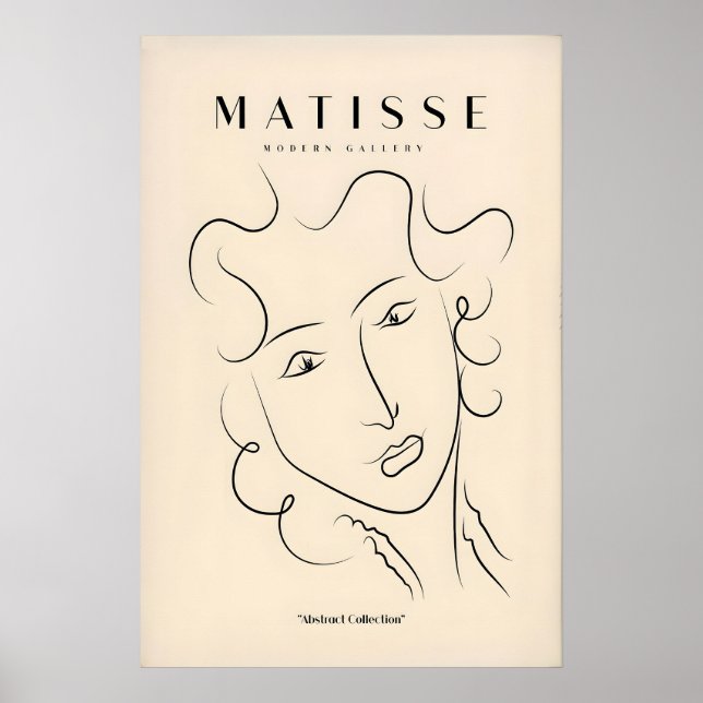 Matisse konsttryck - Linjekonst Damernas ansikte m Poster (Framsidan)