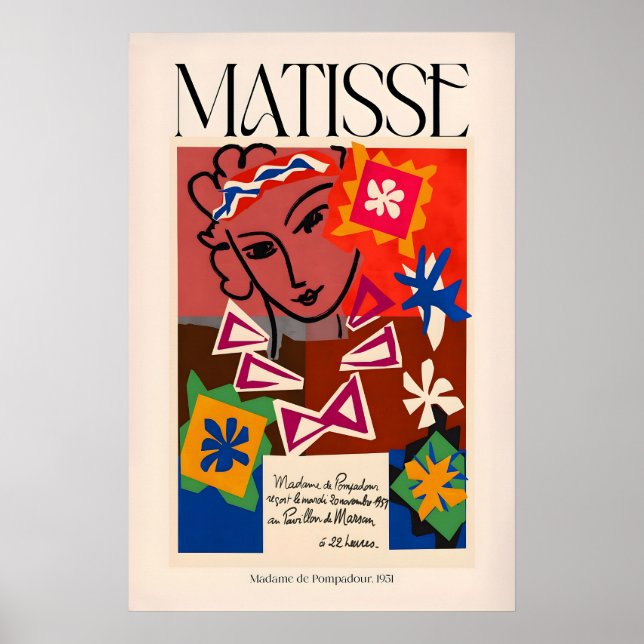 Matisse konsttryck Madame de Pompadour951 Abstrakt Poster (Framsidan)