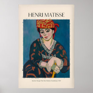 Matisse konsttryck - Madras Rouge röd huvudbonad90 Poster