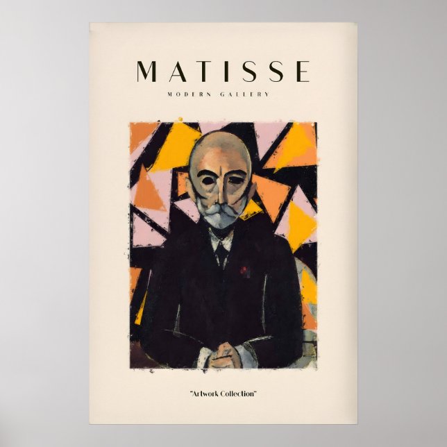 Matisse konsttryck - Porträtt Man i kostym Poster (Framsidan)