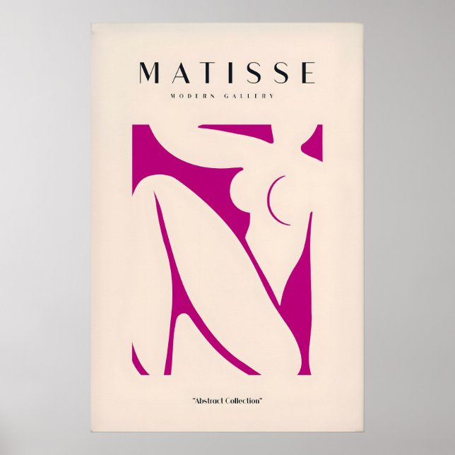 Matisse konsttryck - Rosa abstrakt figurkonst Poster (Framsidan)