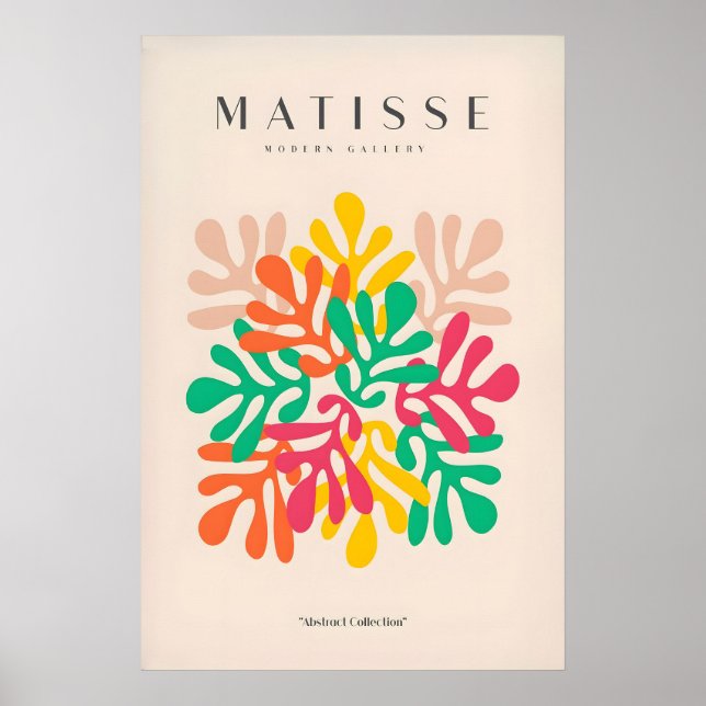 Matisse konsttryck - Sammanflätade färgrika blad Poster (Framsidan)