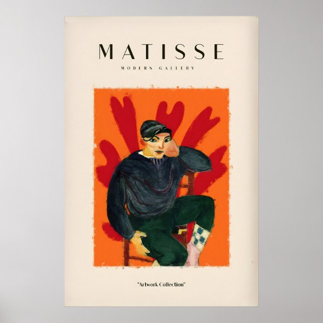 Matisse konsttryck - Sittande figur i mössa affisc Poster (Framsidan)