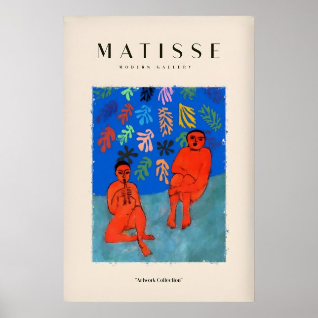 Matisse konsttryck - Två figurer flöjtaffisch Poster (Framsidan)