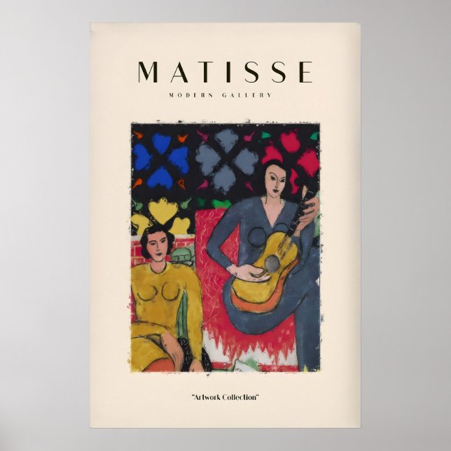 Matisse konsttryck - Två kvinnor Gitarr Interiör Poster (Framsidan)