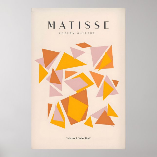 Matisse konsttryck - Varmtoniga geometriska triang Poster (Framsidan)