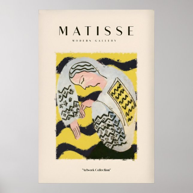 Matisse konsttryck - Vilande kvinna mönstrad Poster (Framsidan)