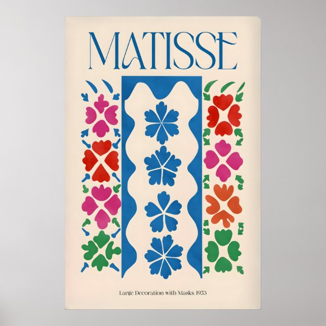 Matisse Largeation med Masker Vertikal Panel Konst Poster (Framsidan)