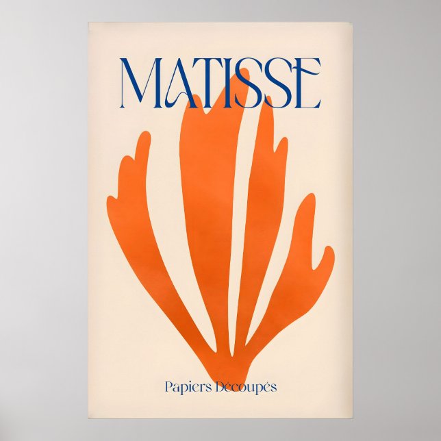 Matisse Papiers Découpés Orange Abstrakt Botanisk Poster (Framsidan)