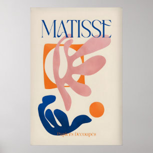 Matisse Papiers Découpés Rosa Blå Abstrakt Konst Poster