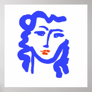 Matisse Stil Blue Ansikte Girl Poster