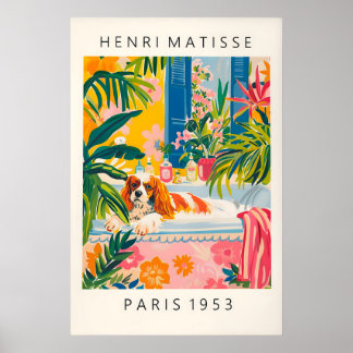 Matisse stil Cavalier King Charles Spaniel Konst Poster