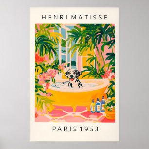 Matisse stil dalmatiner badkar tryck rolig badrum