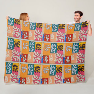 Matisse stil Färgformer Fleecefilt