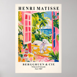 Matisse stil Isbjörn Konsttryck Rosa Badrum Poster