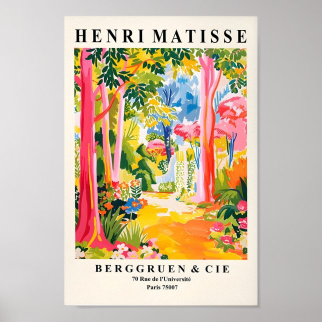 Matisse Stil Tropical Forest Poster, Rosa Maximal Poster (Framsidan)