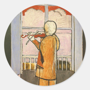Matisse, Violinist på Window Fine Art Runt Klistermärke