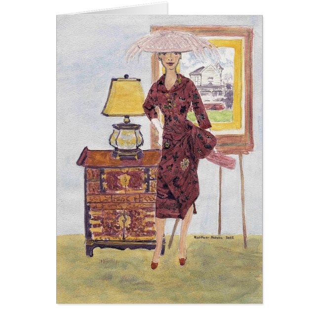 MatisseFashion Oriental Fabric Watercolor OBS Kort (Framsidan)