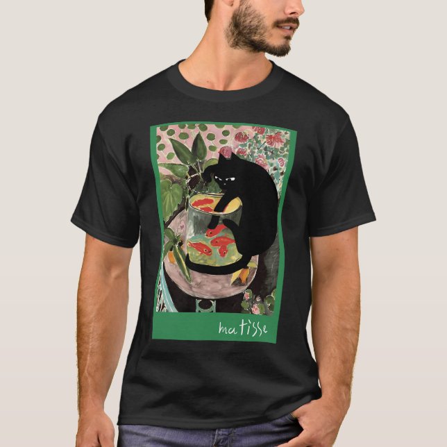 Matisses guldfisk och en katt t shirt (Framsida)