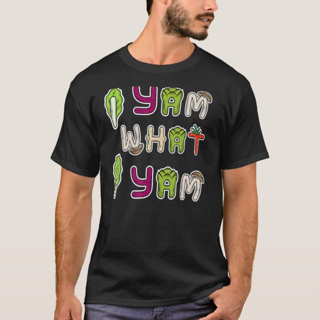 Matjoket i Yam vad jag Yam Sweet Potato och Vegeta T Shirt (Framsida)