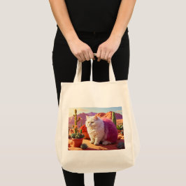 Matkåkse med kattillustration tygkasse