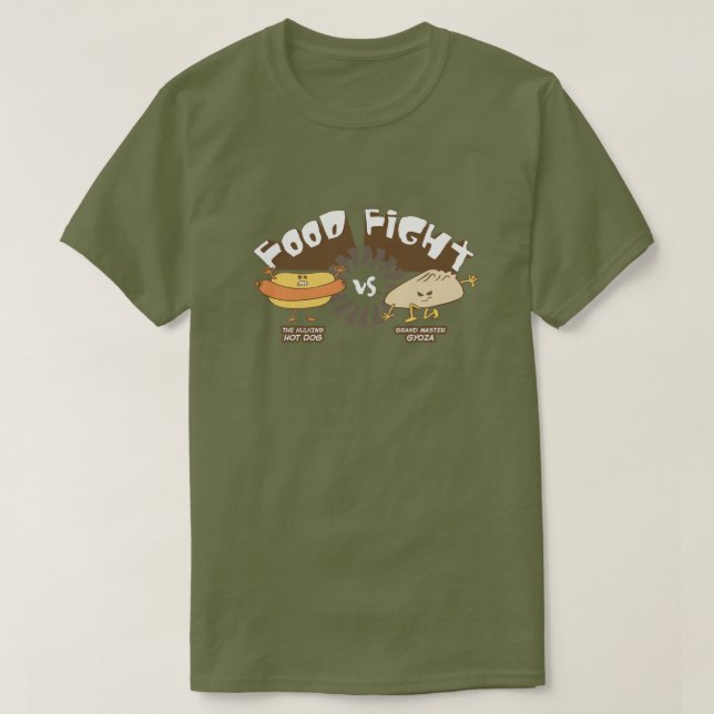 Matkamp! Hotdog vs. Poteck Funny Ord Pun Tee (Design framsida)