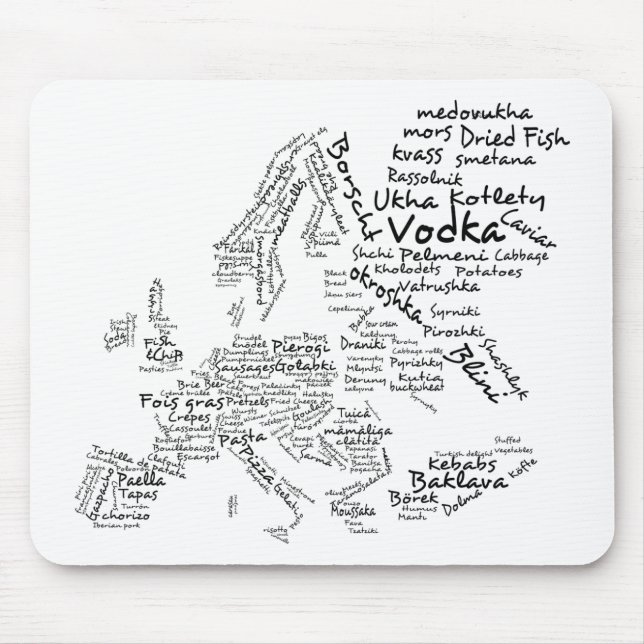 Matkarta av Europa Musmatta (Framsidan)