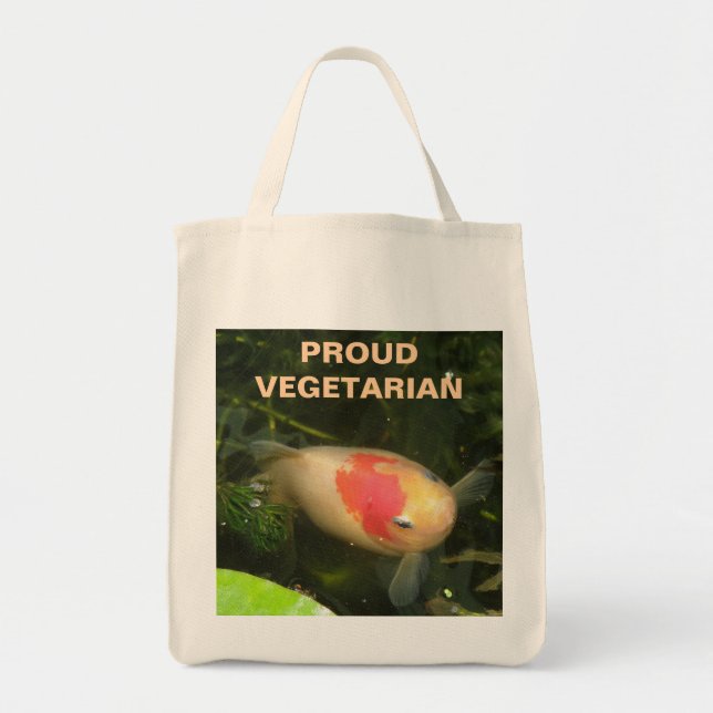 Matkasse av guldfisk Proud Vegetarian Tygkasse (Framsidan)