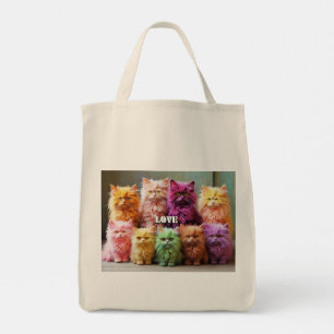 Matkasse med kattillustration tygkasse