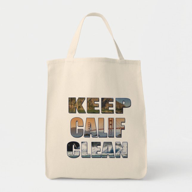 matkassen "Behålla Calif Clean" Tygkasse (Framsidan)
