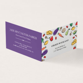 Matklotter - purpurfärgad hemlagad visitkort