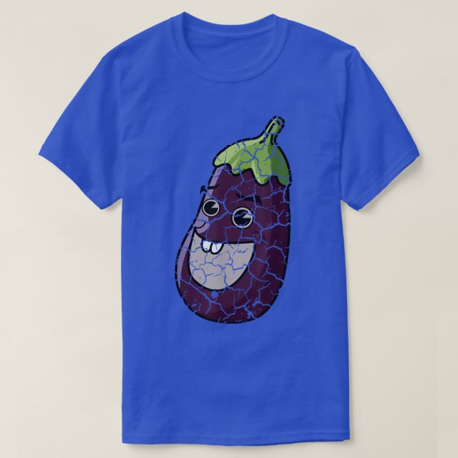 Matkokning Foodie Eggplant Distress T Shirt (Design framsida)