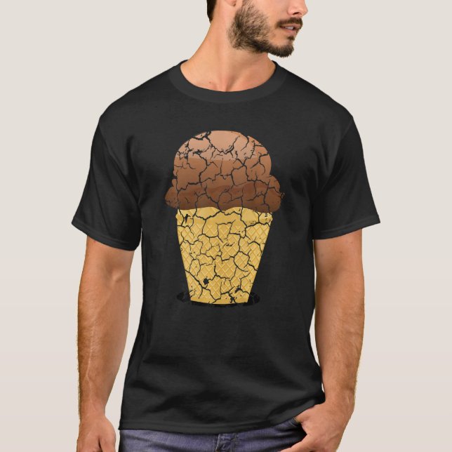 Matkokning Foodie Ice Cream Cone Distress 1 T Shirt (Framsida)