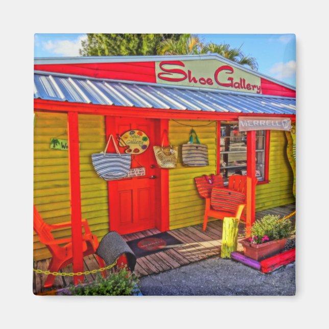 Matlacha Florida Shoe Gallery Boutique Magnet (Framsidan)