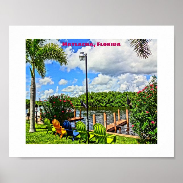 Matlacha Gräs ön Florida Printable Art Poster (Framsidan)