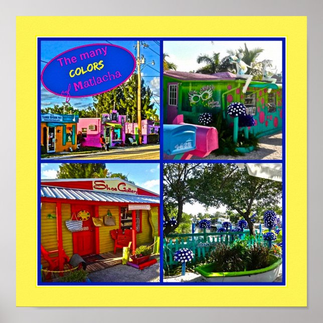 Matlacha Gräs ön Florida Printable Art Poster (Framsidan)